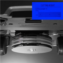 Electric height adjustment - PATENTED
The cutting height is swiftly adjusted by the electrically operated height adjustment, easily accessible from the main menu.